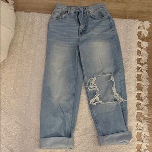 Urban Outfitters Light Blue Ripped Boyfriend Jeans